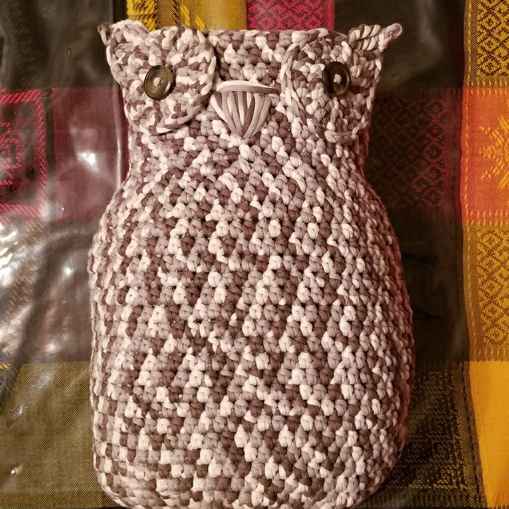 Crochet Owl basket
